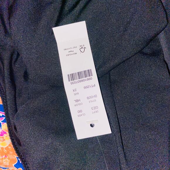 New J. Crew Floral Curved Waist Cheeky Bikini Swim Bathing Suit Bottom Size 2X - Picture 6 of 8